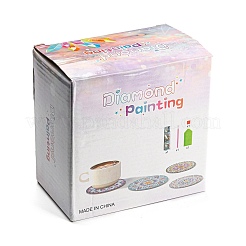 DIY Marine Animal Theme Diamond Painting Square Wood Cup Mat Kits&nbsp;DIY-H163-04