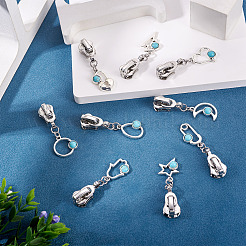 18Pcs 9 Styles Alloy Resin Replacement Zipper Sliders&nbsp;HJEW-TAC0099