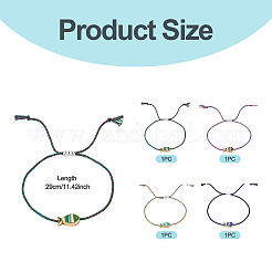 4Pcs 4 Colors Alloy Enamel Fish Charm Adjustable Bracelets&nbsp;BJEW-TA0001-30
