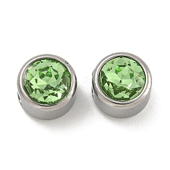 304 Stainless Steel K9 Glass Transparent Glass Beads&nbsp;STAS-U024-18P