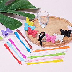 Silicone Wine Glass Tag Markers Sets&nbsp;DIY-PH0025-45