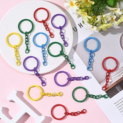 30Pcs 5 Colors Baking Paint Iron Split Key Rings&nbsp;IFIN-YW0004-07