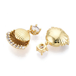 Brass Micro Pave Cubic Zirconia Pendants&nbsp;KK-N265-19G