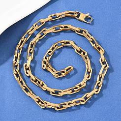 7.5MM 304 Stainless Steel Paperclip Chain Necklaces&nbsp;NJEW-Z105-01G