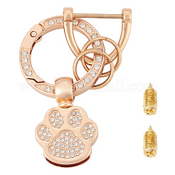 1Pc DIY Alloy Rhinestone Spring Gate Rings Keychains&nbsp;FIND-TA0008-54A-G