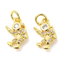 Rack Plating Brass Micro Pave Cubic Zirconia Charms&nbsp;KK-D036-17G