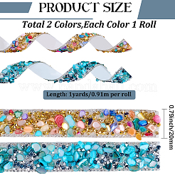 2 Styles Resin Rhinestone Beaded Trim&nbsp;DIY-CY0002-11B