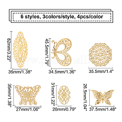 72Pcs 18 Style Brass Filigree Findings&nbsp;FIND-CA0002-66