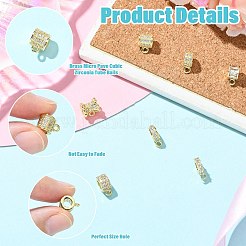 7Pcs 7 Styles Brass Micro Pave Cubic Zirconia Tube Bails&nbsp;KK-CJ0004-47G