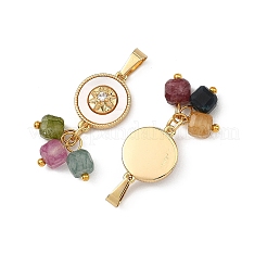 Natural Multicolor Tourmaline Faceted Cube Tassel Pendants&nbsp;PALLOY-JF05742