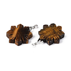 Natural Tiger Eye Pendants&nbsp;G-T144-12F