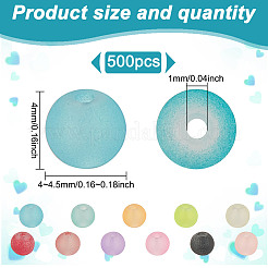 5 Bags Transparent Frosted Glass Beads&nbsp;GLAA-HY0001-36B