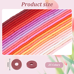 2 Bags Fixed Mixed 25-Color Handmade Polymer Clay Beads&nbsp;CLAY-PH0002-01A