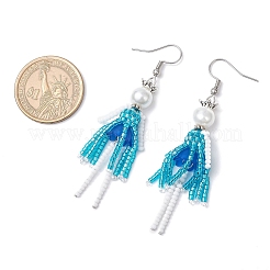 Handmade Glass Seed Beads Dangle Earrings&nbsp;EJEW-MZ00447-01