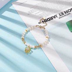 4Pcs 4 Color Lampwork Flower Charm Bracelets Set&nbsp;BJEW-TA00177