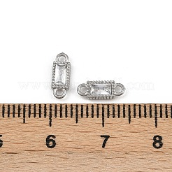 304 Stainless Steel Pave Clear Cubic Zirconia Rectangle Links Connector Charms&nbsp;STAS-F322-13P