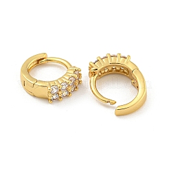 Rack Plating Brass Micro Pave Clear Cubic Zirconia Hoop Earring&nbsp;EJEW-C102-16G