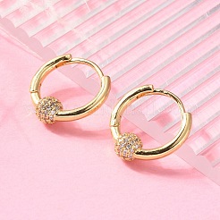 Round Brass Hoop Earrings&nbsp;EJEW-S249-08G