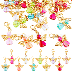 40Pcs 10 Colors Angel Acrylic Pendant Decorations&nbsp;HJEW-PH02043