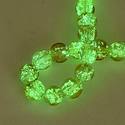 Handmade Luminous Transparent Lampwork Beads Strands&nbsp;LAMP-T017-04B