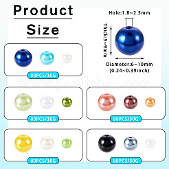 150G 5 Colors ABS Plastic Imitation Pearl Beads&nbsp;KY-TA0001-44A
