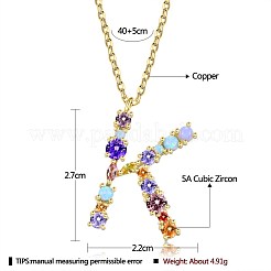 Brass Micro Pave Cubic Zirconia Pendant Necklaces&nbsp;NJEW-BB67040-K