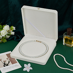 Leather Pearl Beaded Necklace Packaging Boxes&nbsp;CON-WH0086-187A
