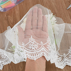 5 Yards Milk Fiber Gauze Embroidery Lace Ribbon Trims Fabric&nbsp;DIY-DR0001-57