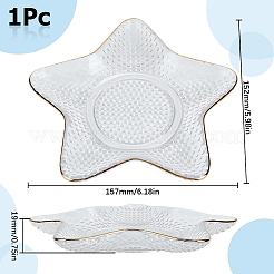 1Pc Ocean Series Transparent Gold Rim Glass Jewelry Plates&nbsp;AJEW-SC0002-79B