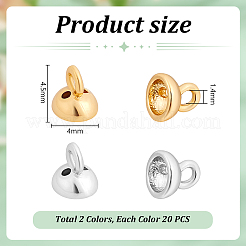 40Pcs 2 Colors Brass Bead Cap Pendant Bails&nbsp;KK-PH0010-67