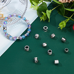 DICOSMETI 36Pcs 6 Styles 304 Stainless Steel European Beads&nbsp;STAS-DC0017-26