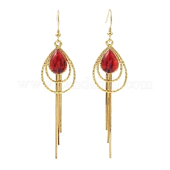 Electroplated Brass Dangle Earrings&nbsp;EJEW-Z129-02G