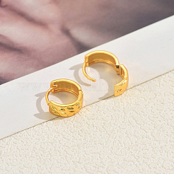 Leaf Pattern Brass Hoop Earrings&nbsp;MB2194