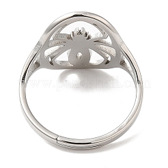 Non-Tarnish 304 Stainless Steel Hollow Spider Adjustable Ring for Women&nbsp;RJEW-M149-07P