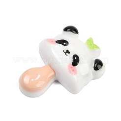 BurlyWood Opaque Panda Resin Cabochons&nbsp;CRES-P037-02D