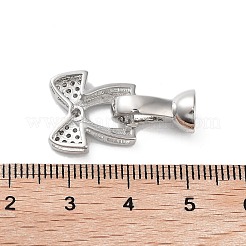 Rack Plating Brass Micro Pave Cubic Zirconia Ice Pick Pinch Bails&nbsp;ZIRC-P117-01A-P