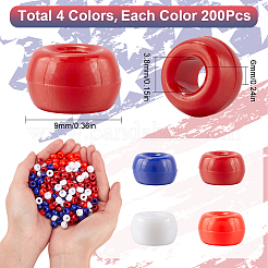 800Pcs 4 Colors Opaque Plastic Beads&nbsp;KY-SP0001-05