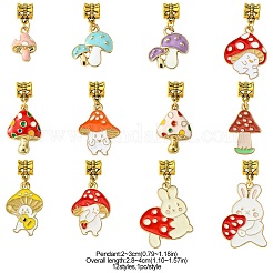 12Pcs Alloy Enamel Pendant&nbsp;PALLOY-FS00003