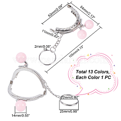 13Pcs 13 Color Iron Purse Frame Handle Keychain&nbsp;KEYC-PH0001-76P