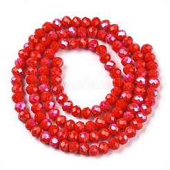 Electroplate Opaque Solid Color Glass Beads Strands&nbsp;EGLA-A034-P4mm-L24