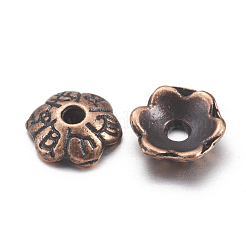6-Petal Tibetan Style Alloy Flower Bead Caps&nbsp;X-TIBE-S220-R-NR
