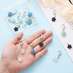 16Pcs 4 Colors Star Gemstone Pendant Decoration&nbsp;HJEW-CA0001-22