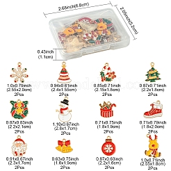24Pcs 12 Styles Christmas Theme Alloy Enamel Pendants&nbsp;ENAM-FS0002-20