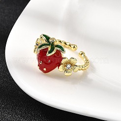 Brass Micro Pave Cubic Zirconia Cuff Rings&nbsp;RJEW-C143-02G
