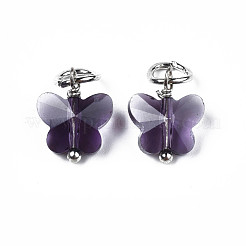 Faceted Transparent Glass Charms&nbsp;GLAA-T024-06A