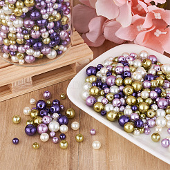 12 Strands 12 Styles Baking Paint Pearlized Glass Pearl Round Bead Strands&nbsp;HY-CW0001-03B