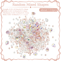 114Pcs Transparent Electroplate Glass Beads&nbsp;GLAA-PA0001-17B