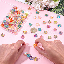 100Pcs Baking Paint and Golden Metal Enlaced Glass Beads&nbsp;DGLA-SC0001-06