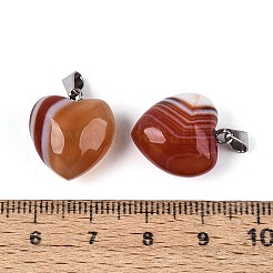 Natural Red Banded Agate(Dyed & Heated) Pendants&nbsp;G-T143-49H