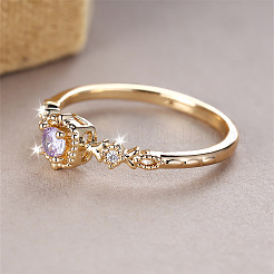 Brass Micro Pave Cubic Zirconia Finger Rings&nbsp;WG08FB0-01